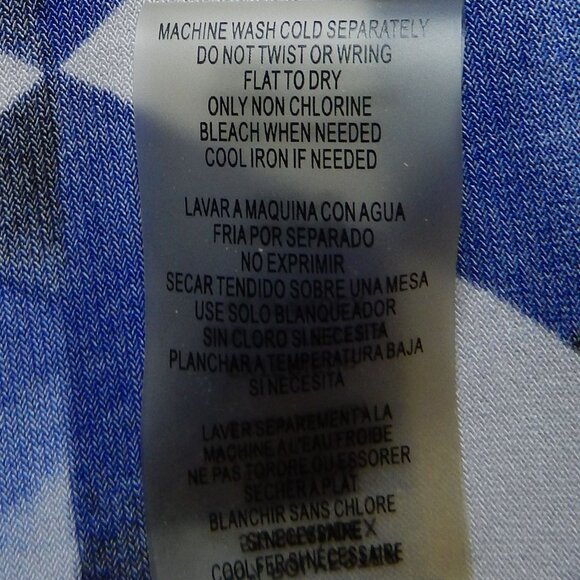 Calvin Klein Pleated Neck Blue/Black/White Sleeveless Size XLG Career Top EUC - Picture 12 of 14